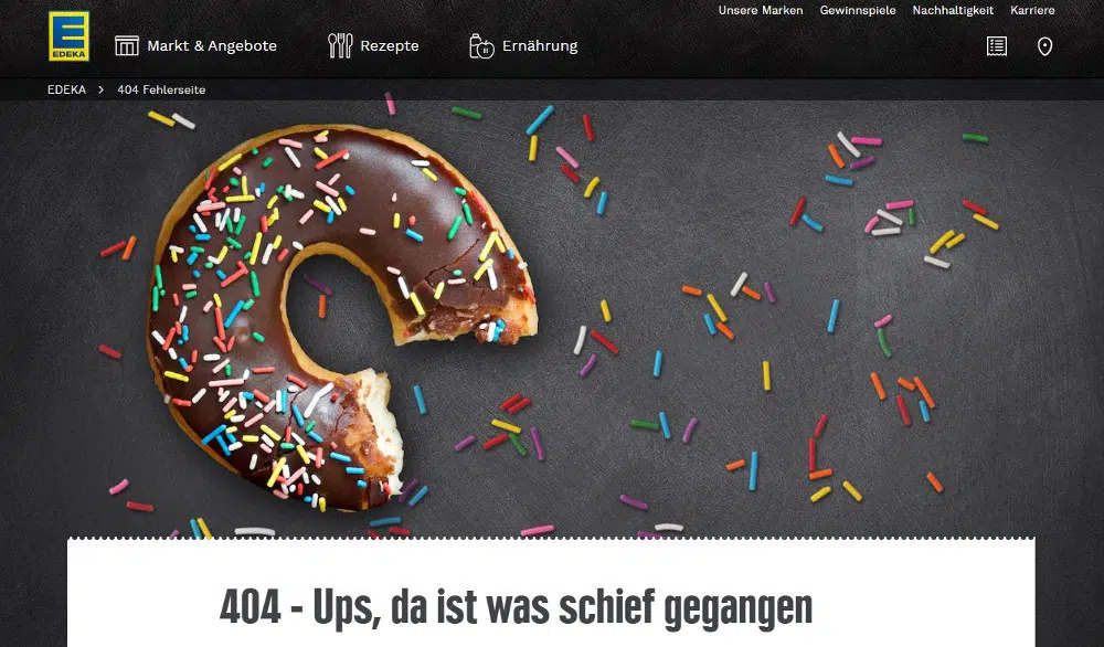 Beispiel für eine 404 Fehler Seite