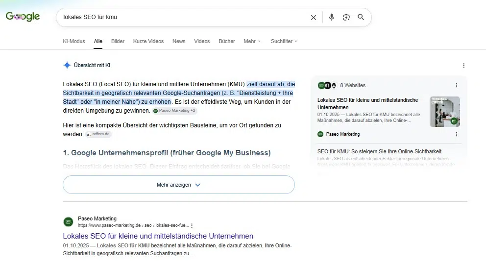 AI Overview als neues Featured Snippet