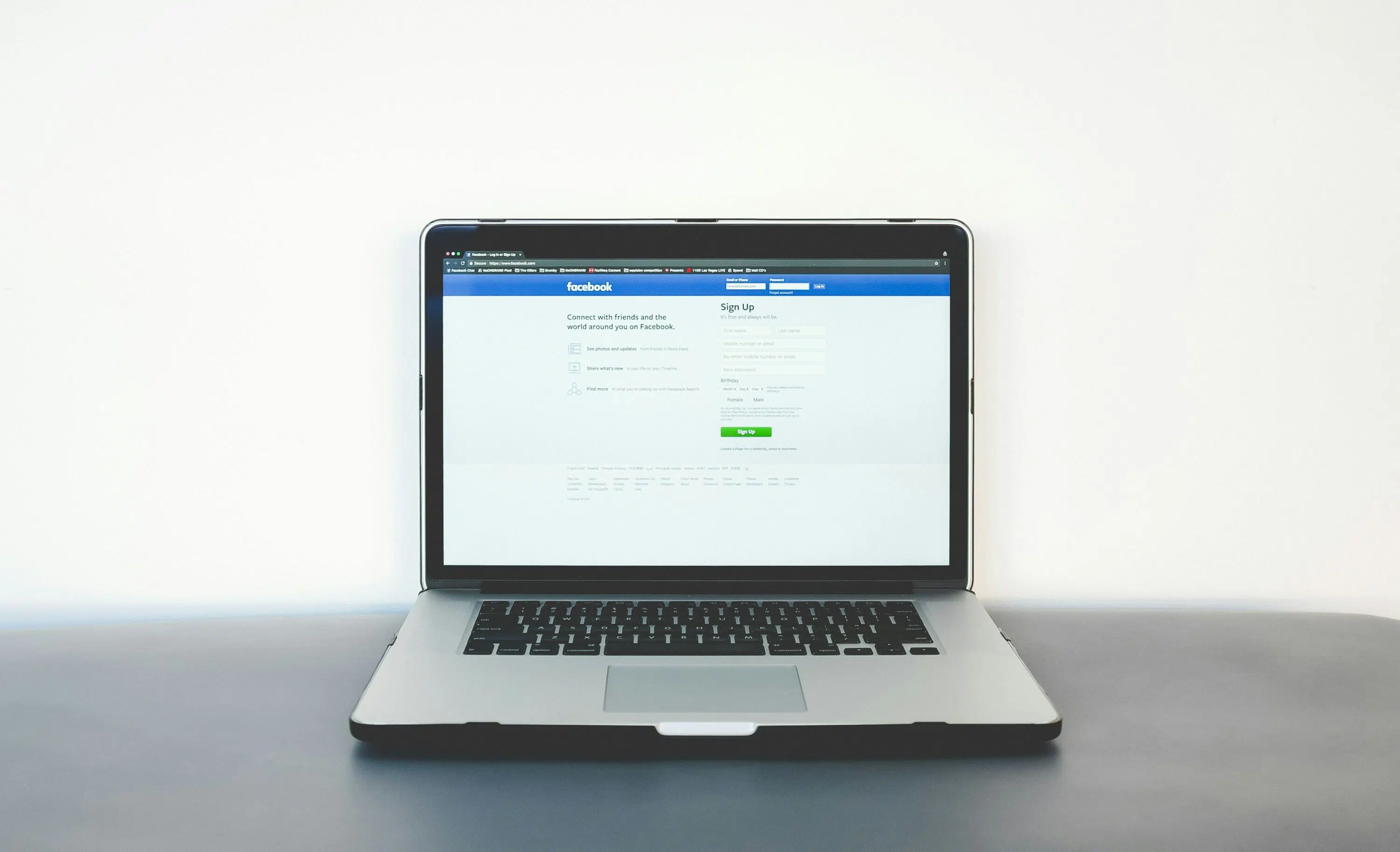 form-optimierung Beispiel Formular von Facebook