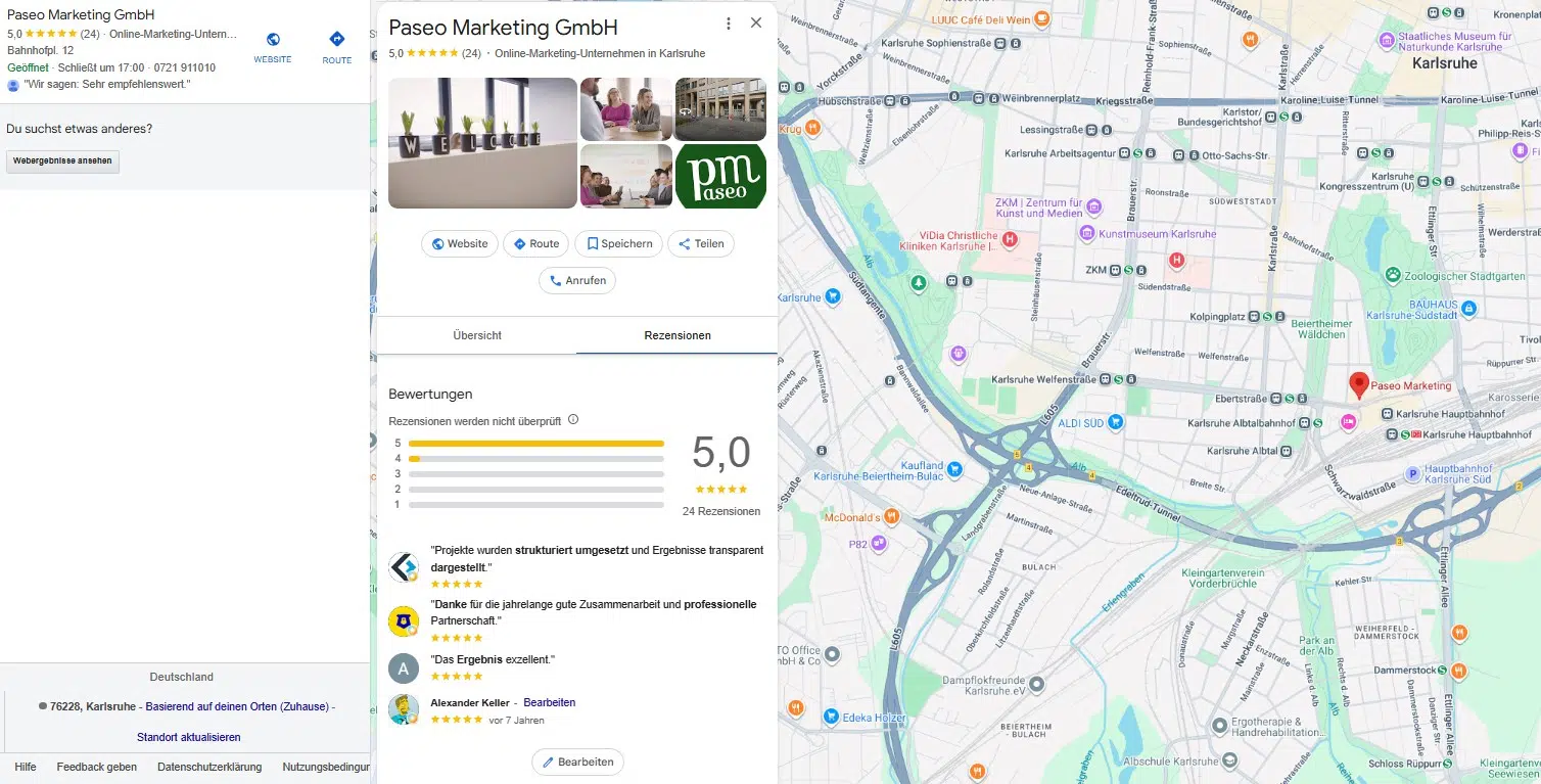 google-business-beitrag Google Business Profil Paseo Marketing