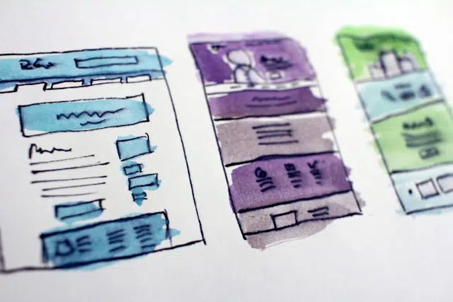Scribble für native Anzeigen in drei Farbem